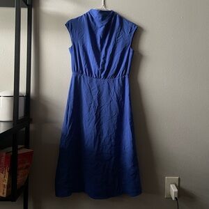 Ann Taylor Petites Dark Blue Midi Dress